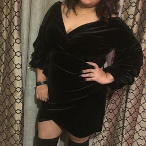 Black Wrap Mini Dress